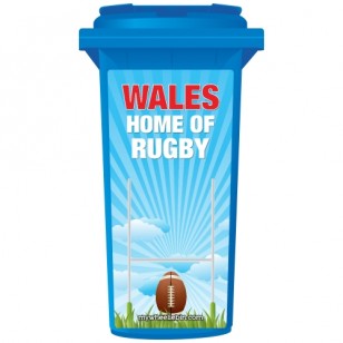 Wales The Home Of Rugby Wheelie Bin Sticker Panel